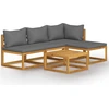 Image de vidaXL Ensemble de salon de jardin 5 pièces avec coussins en bois massif d'acacia