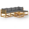 Image de vidaXL Ensemble de salon de jardin 6 pièces avec coussins en bois massif d'acacia
