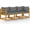 Image de vidaXL Canapé de jardin 3 places avec revêtement en bois massif d'acacia