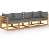 Image de vidaXL Canapé de jardin 4 places avec revêtement en bois massif d'acacia