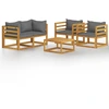 Image de vidaXL Ensemble de salon de jardin 5 pièces avec coussins en bois massif d'acacia
