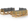 Image de vidaXL Ensemble de salon de jardin 9 pièces avec coussins en bois massif d'acacia