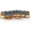 Image de vidaXL Ensemble de jardin lounge 8 pièces avec coussins en bois massif d'acacia