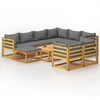 Image de vidaXL Ensemble de salon de jardin 10 pièces avec coussins en bois massif d'acacia
