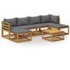 Image de vidaXL Ensemble de salon de jardin 7 pièces avec coussins en bois massif d'acacia