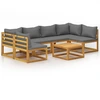 Image de vidaXL Ensemble de salon de jardin 7 pièces avec coussins en bois massif d'acacia