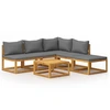 Image de vidaXL Ensemble de salon de jardin 6 pièces avec coussins en bois massif d'acacia
