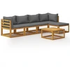 Image de vidaXL Ensemble de salon de jardin 6 pièces avec coussins en bois massif d'acacia