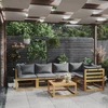 Image de vidaXL Ensemble de salon de jardin 6 pièces avec coussins en bois massif d'acacia