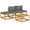 Image de vidaXL Ensemble de salon de jardin 4 pièces avec coussins en bois massif d'acacia