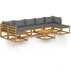 Image de vidaXL Ensemble de jardin lounge 8 pièces avec coussins en bois massif d'acacia