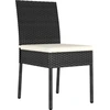 Image de vidaXL Chaises de jardin 2 pcs. Poly rotin noir