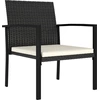Image de vidaXL Chaises de jardin 2 pcs. Poly rotin noir