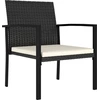 Image de vidaXL Chaises de jardin 4 pcs. Poly rotin noir