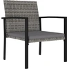 Image de vidaXL Chaises de jardin 4 pcs. Poly rotin gris