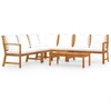 Image de vidaXL Ensemble de salon de jardin 6 pièces avec coussins Crème Bois massif Acacia