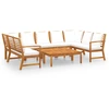 Image de vidaXL Ensemble de salon de jardin 9 pièces avec coussins Crème Bois massif Acacia
