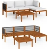 Image de vidaXL Ensemble salon de jardin 5 pièces avec coussins bois crème acacia & corde