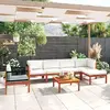 Image de vidaXL Ensemble salon de jardin 6 pièces avec coussins bois crème acacia & corde