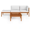Image de vidaXL Ensemble salon de jardin 4 pièces avec coussins Crème 63 x 63 cm