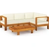 Image de vidaXL Ensemble salon de jardin 5 pièces avec coussins 100x60 cm bois d'acacia