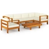 Image de vidaXL Ensemble salon de jardin 7 pièces avec coussins 100 x 60 cm bois d'acacia