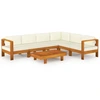 Image de vidaXL Ensemble salon de jardin 7 pièces avec coussins 100 x 60 cm bois d'acacia