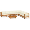 Image de vidaXL Ensemble salon de jardin 9 pièces avec coussins 100 x 60 cm bois d'acacia