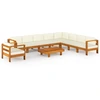 Image de vidaXL Ensemble salon de jardin 10 pièces avec coussins 100x60 cm bois d'acacia
