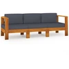 Image de vidaXL Canapé de jardin 3 places avec coussins gris foncé en bois massif d'acacia