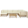 Image de vidaXL Ensemble de salon de jardin 8 pièces avec coussins blanc crème en bambou