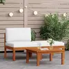 Image de vidaXL Ensemble salon de jardin 3 pièces avec coussins bois acacia & corde