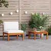Image de vidaXL Ensemble salon de jardin 2 pièces avec coussins bois acacia & corde