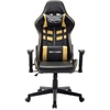 Image de vidaXL Chaise de jeu noire et dorée en similicuir