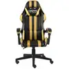 Image de vidaXL Chaise de jeu noire et dorée en similicuir