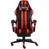Image de vidaXL Chaise de jeu avec repose-pieds Noir et rouge Similicuir