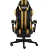 Image de vidaXL Chaise de jeu avec repose-pieds Noir et or similicuir
