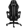 Image de vidaXL Chaise de jeu avec repose-pieds Noir et gris Similicuir