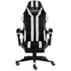 Image de vidaXL Chaise de jeu avec repose-pieds noir et blanc similicuir