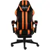 Image de vidaXL Chaise de jeu avec repose-pieds noir et orange similicuir