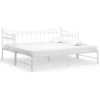 Image de vidaXL Canapé-lit Cadre de lit blanc métal 90x200 cm