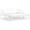 Image de vidaXL Canapé-lit Cadre de lit blanc métal 90x200 cm
