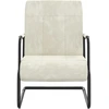 Image de vidaXL Chaise cantilever blanc crème velours