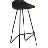 Image de vidaXL Tabouret de bar 4 pcs. noir cuir véritable