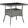 Image de vidaXL Ensemble de jardin 3 pièces Gris Poly rotin et verre