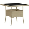 Image de vidaXL Ensemble de jardin 3 pièces beige Poly rotin et verre
