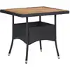 Image de vidaXL Ensemble de jardin 3 pièces noir Poly rotin et bois d'acacia