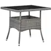 Image de vidaXL Ensemble de jardin 3 pièces Gris Poly rotin et bois d'acacia