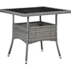 Image de vidaXL Ensemble de jardin 5 pièces Gris Poly rotin et verre
