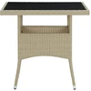 Image de vidaXL Ensemble de jardin 5 pièces Poly rotin et verre Beige